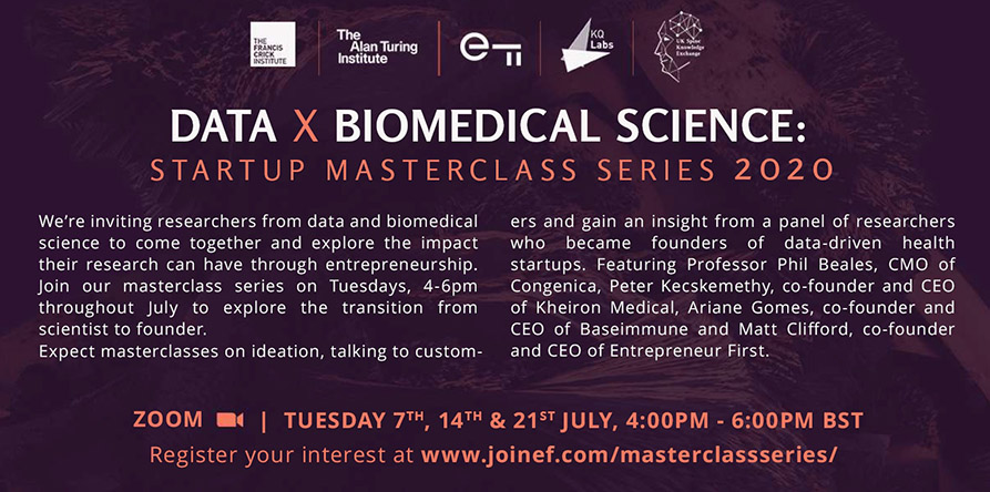 Data X Biomedical Science Startup Masterclass Series 2020 Poster